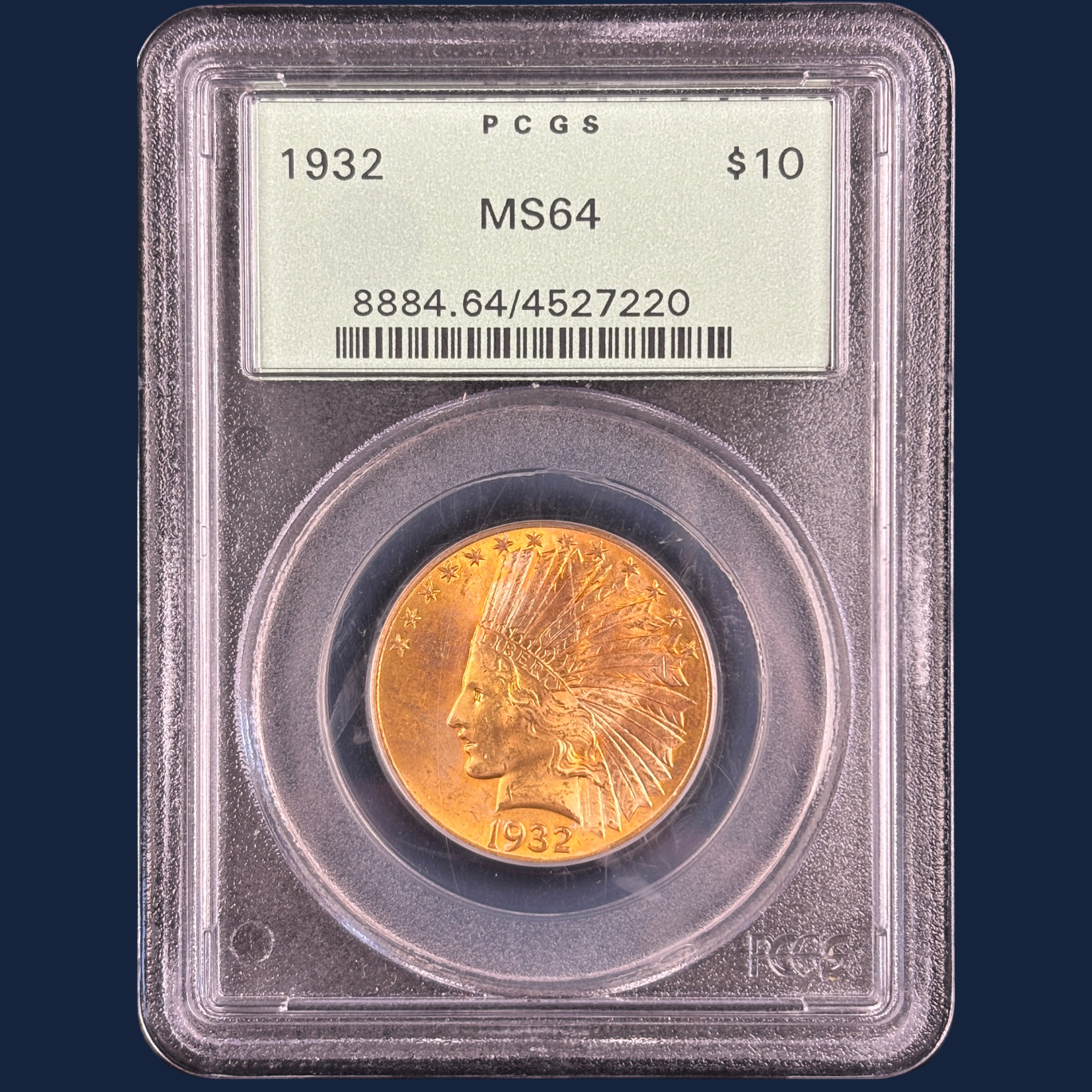 1932 $10 Indian Head Eagle Gold Coin PCGS OGH Older Holder Exceptional Coin