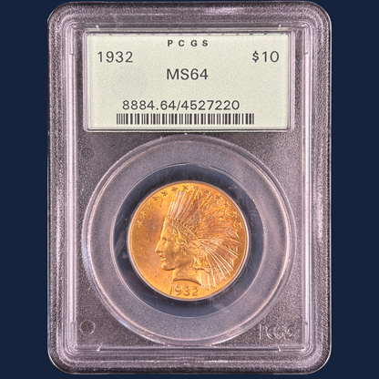1932 $10 Indian Head Eagle Gold Coin PCGS OGH Older Holder Exceptional Coin