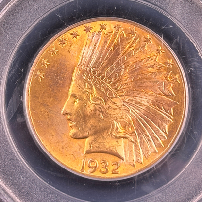 1932 $10 Indian Head Eagle Gold Coin PCGS OGH Older Holder Exceptional Coin