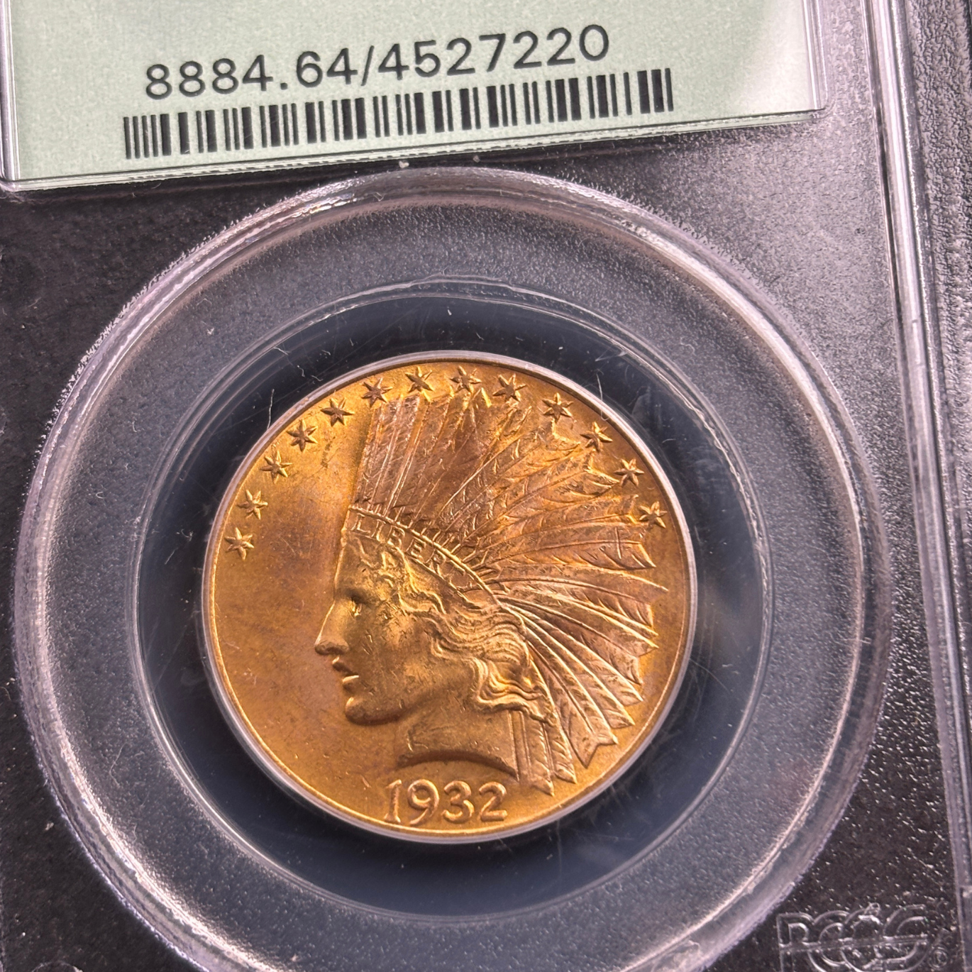 1932 $10 Indian Head Eagle Gold Coin PCGS OGH Older Holder Exceptional Coin