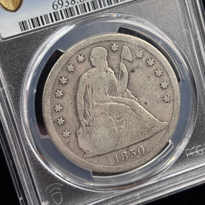 1850 O Liberty Seated Dollar New Orleans PCGS VG08 CAC Low CAC Population