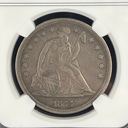 1844 Liberty Seated Dollar NGC XF 40 Original Surfaces