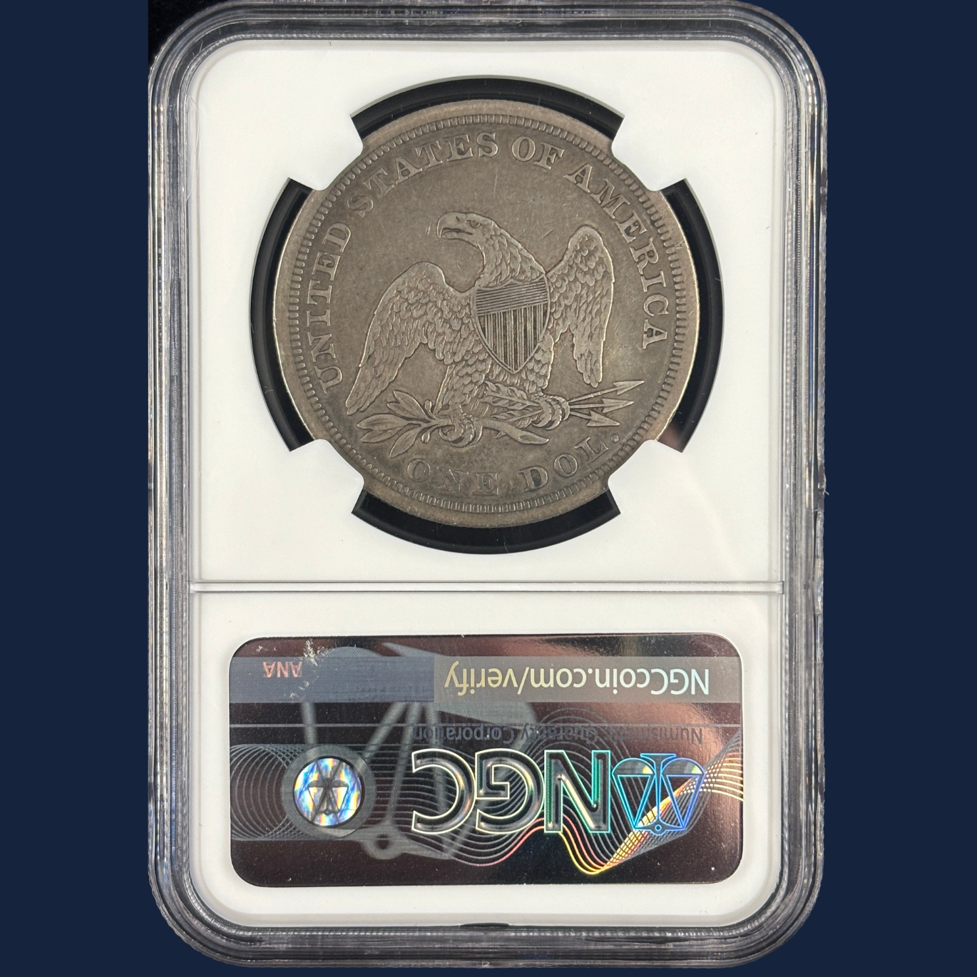 1844 Liberty Seated Dollar NGC XF 40 Original Surfaces