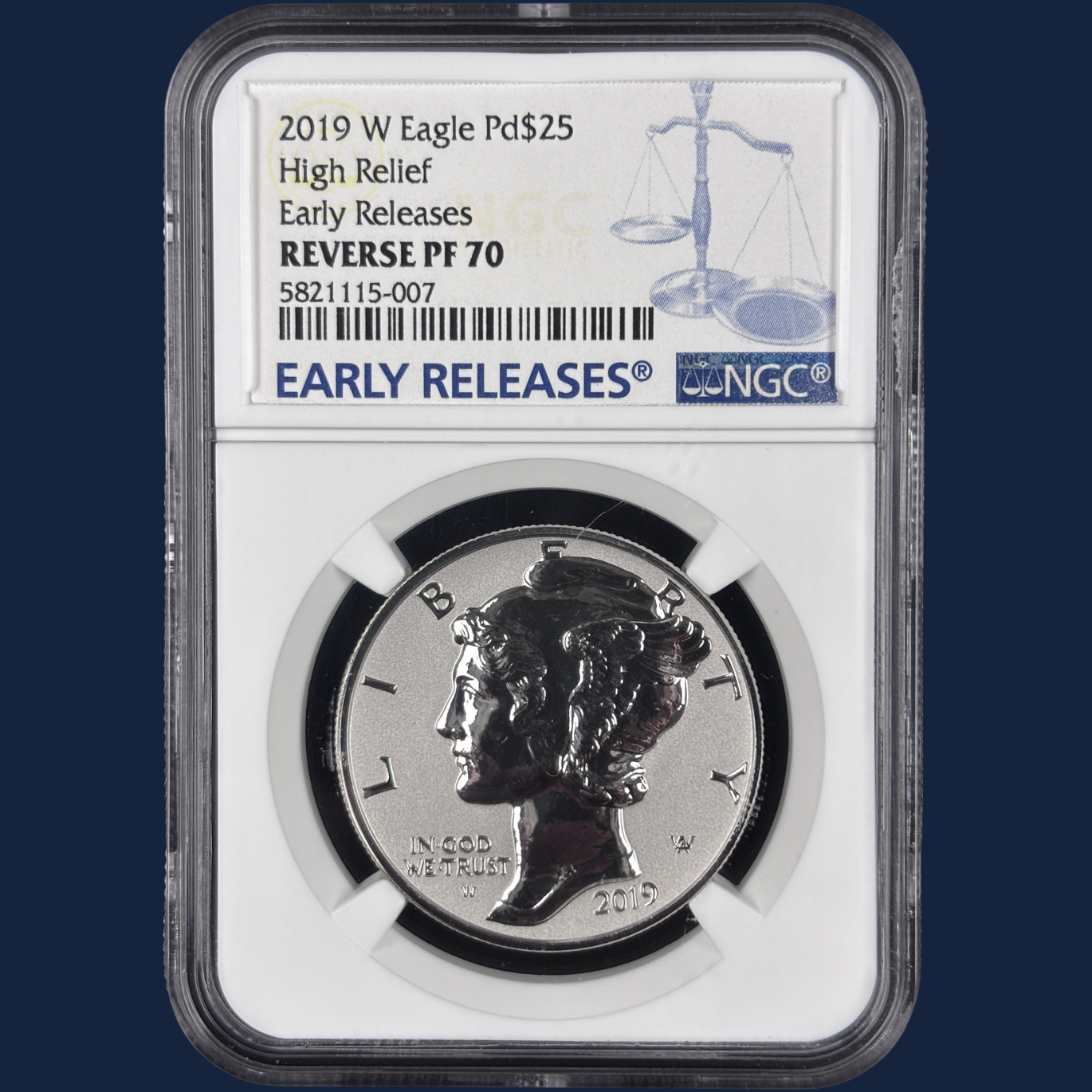 2019 W American Eagle $25 Palladium High Relief Reverse PF70 Early Releases NGC