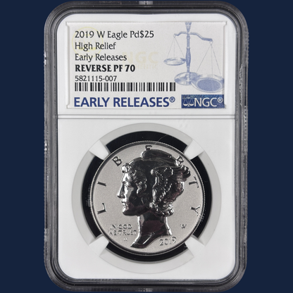2019 W American Eagle $25 Palladium High Relief Reverse PF70 Early Releases NGC