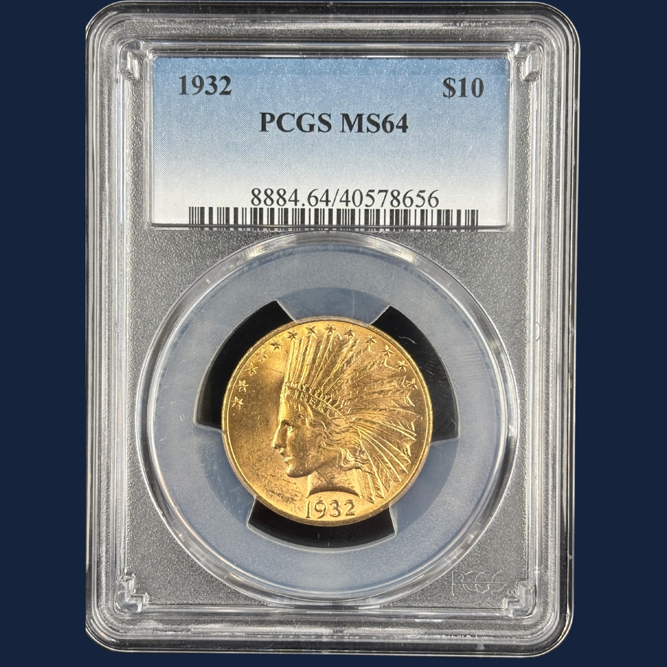 1932 $10 Indian Head Gold Eagle PCGS MS64 Pre-33 US Gold Coin Rare High Grade