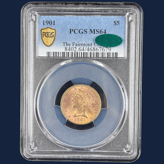 1901 Liberty Head Half Eagle PCGS MS 64 CAC The Fairmont Collection