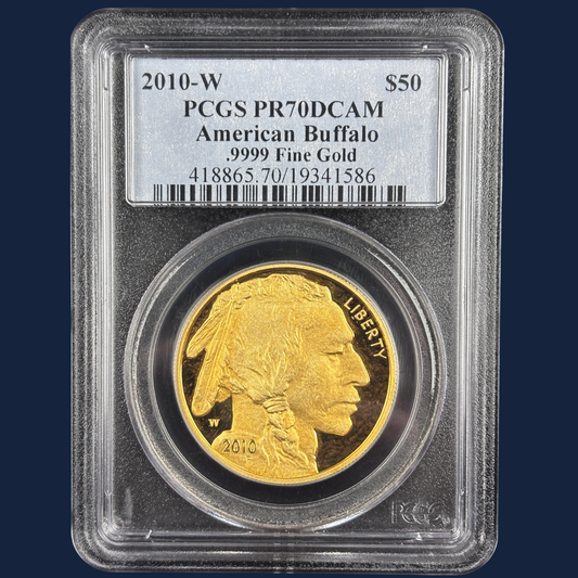 2010 W American Gold Buffalo $50 Gold Coin PCGS PR70DCAM