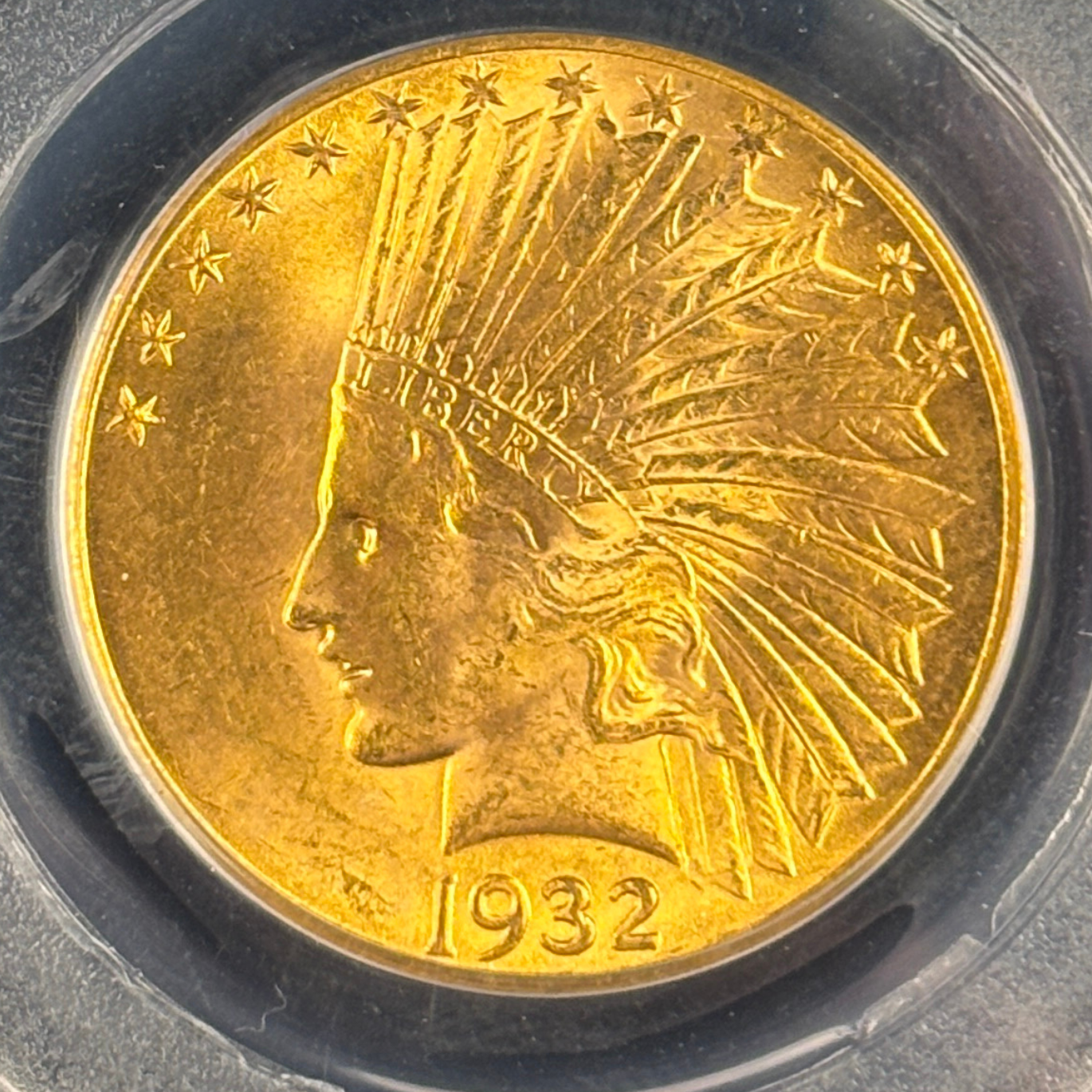 1932 $10 Indian Head Gold Eagle PCGS MS64 CAC Looks GEM Phenomenal Color