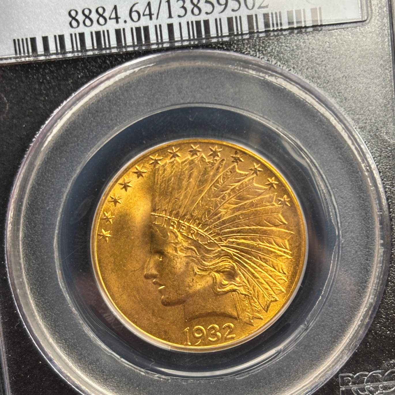 1932 $10 Indian Head Gold Eagle PCGS MS64 CAC Looks GEM Phenomenal Color