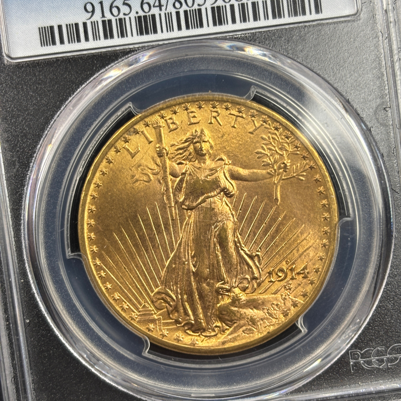 1914-D $20 Saint-Gaudens $20 Double Eagle Gold Coin Pre-33 PCGS MS64 CAC