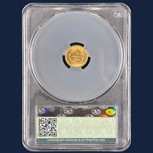 1853 Gold Dollar CAC CACG MS62 Pre33 Gold Coin US