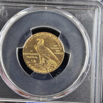 1909-D $5 Indian Head Gold Half Eagle PCGS MS63 CAC US Gold Coin