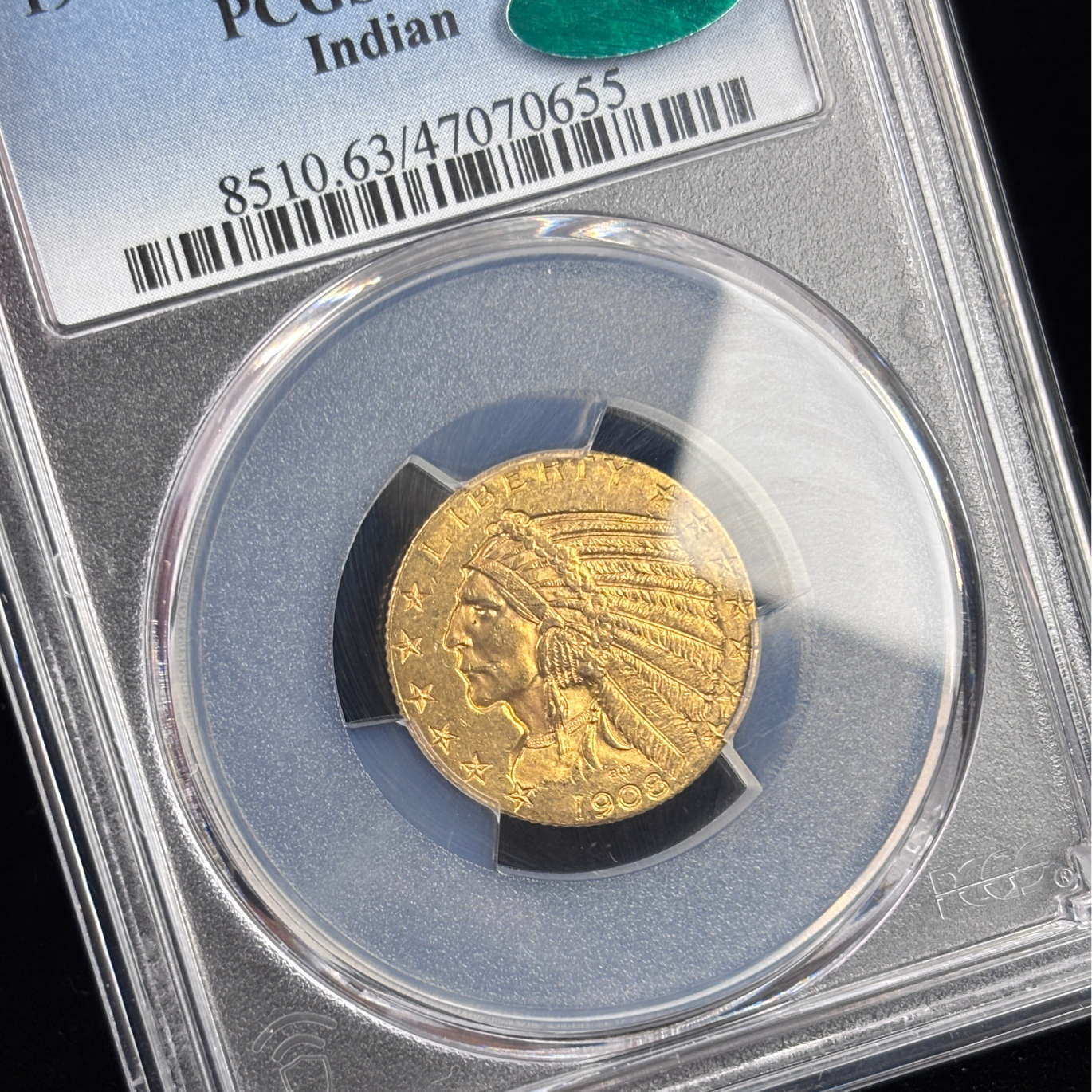 1908 $5 Indian Head Half Eagle PCGS MS 63 CAC First Year of Issue US GOLD COIN