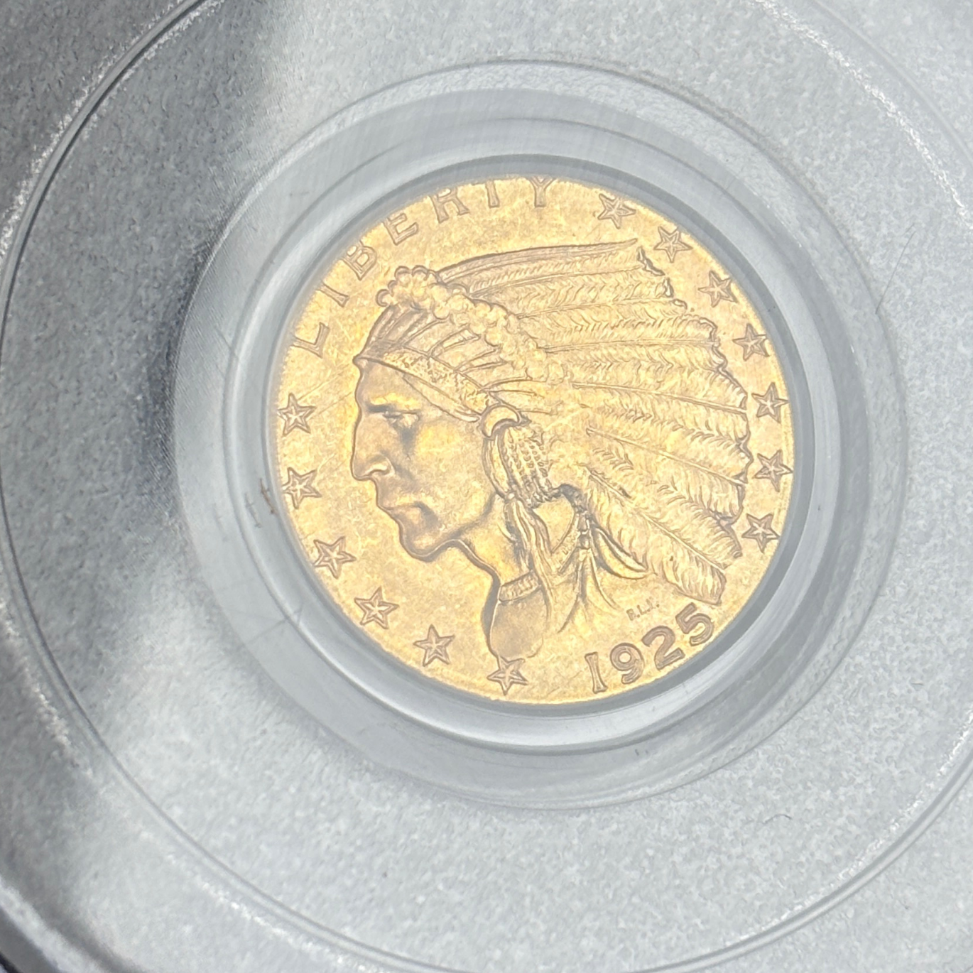1925 D $2.5 Indian Head Quarter Eagle Gold Coin PCGS MS64 CAC Old Holder