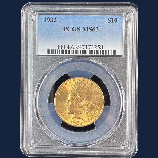 1932 $10 Indian Head Gold Eagle PCGS MS63 Flashy