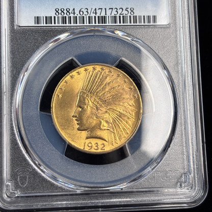 1932 $10 Indian Head Gold Eagle PCGS MS63 Flashy