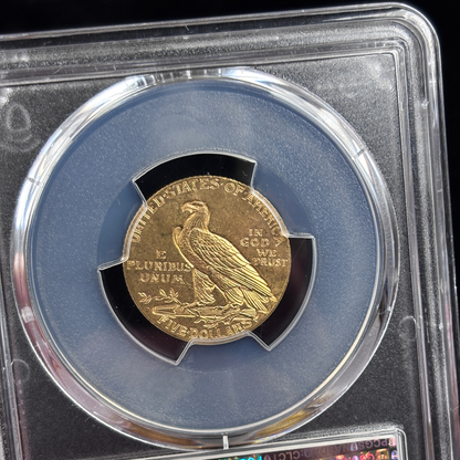 1909 D $5 Indian Head Half Eagle PCGS MS63 CAC Stunner
