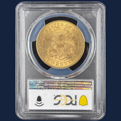 1861 $20 Liberty Head Double Eagle PCGS MS61 CAC Civil War Date