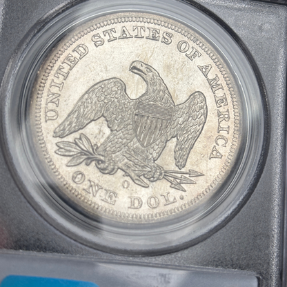 1859 O Liberty Seated Dollar PCGS MS63 Frosty Original