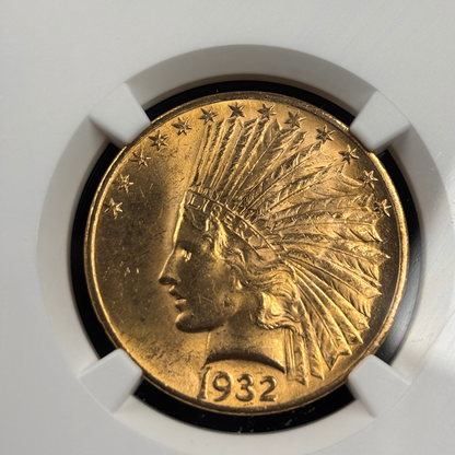 1932 Indian Head $10 Gold Eagle – NGC MS64 – Pre-1933 U.S. Gold Coin