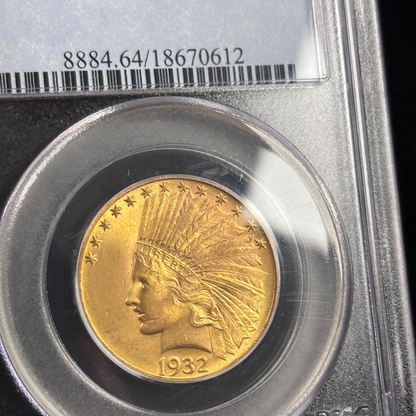 1932 $10 Indian Head Gold Eagle PCGS MS64 Older Blue Holder